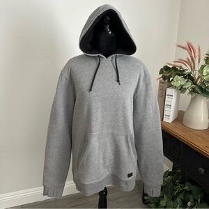 O'Neill Gray Men's Hoodie, Fleece Lined, Heavy, Warm, thumb holes, Size Large